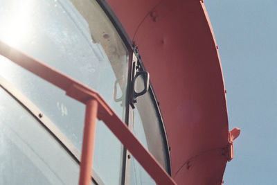 Low angle view of airplane against sky
