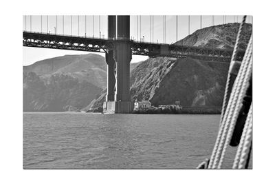 Bridge over river against sky