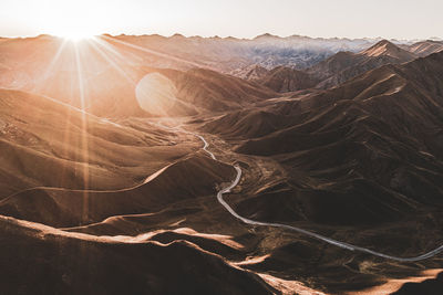 Aerial view of a desert