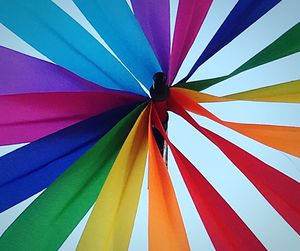 Low angle view of multi colored umbrella