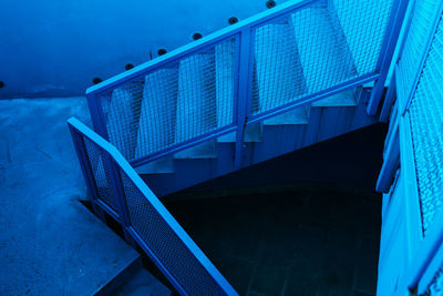 High angle view of staircase in modern building