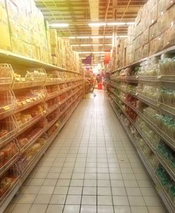Illuminated street lights at store