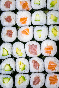 Full frame shot of sushi