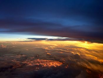 Aerial view of cloudscape during sunset