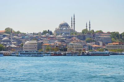 Bosphorus in istanbul. on the background a mosque.