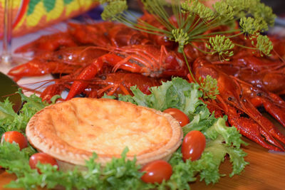 Close-up of meal served in plate