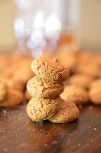 Close-up of cookies on table