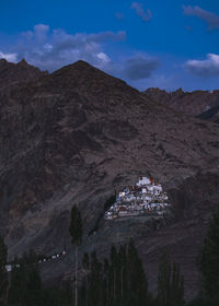 High angle view of townscape against sky