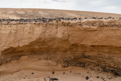 Low angle view of rock formations