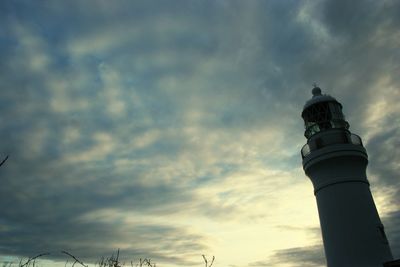 Low angle view of statue against sky during sunset