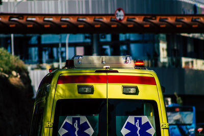 View of ambulance on street