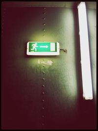 Information sign at night