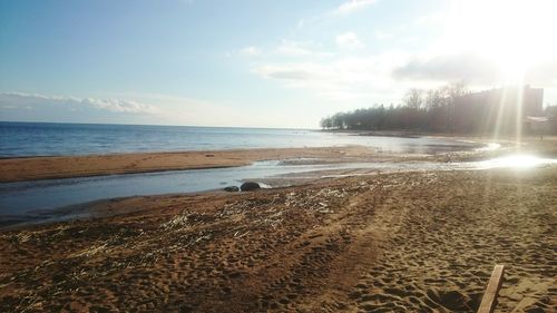 Scenic view of sea during sunset