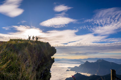 Panoramic view of mountains against sky