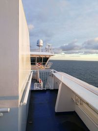 Ship on sea against sky