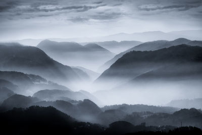 Scenic view of mountains against sky