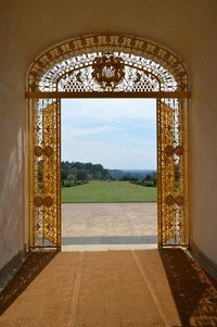 View of entrance through window