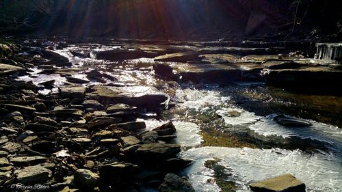 Stream flowing through rocks