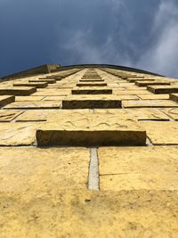 Low angle view of old building against sky