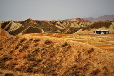 Scenic view of desert against sky