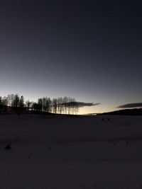 Scenic view of field against clear sky