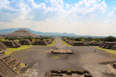 Panoramic view of old ruins against sky