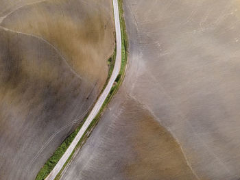 High angle view of agricultural field
