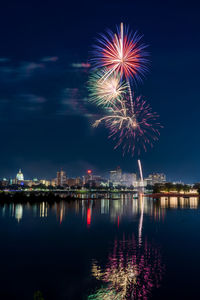 Fireworks over the capitol city of harrisburg.