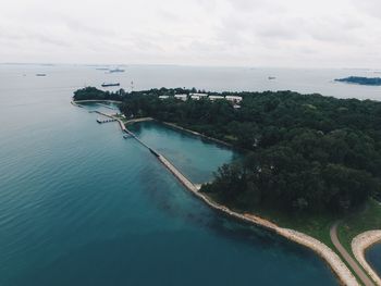 High angle view of sea against sky