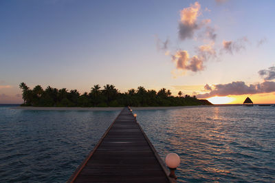 Scenic view of sea at sunset