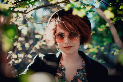 Portrait of young woman looking away