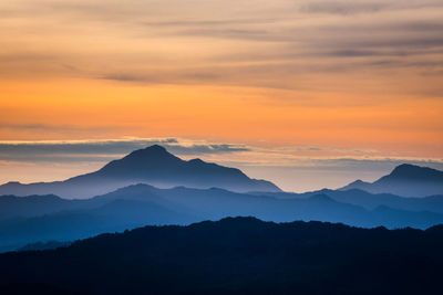 Dramatic silhouette over kundasang