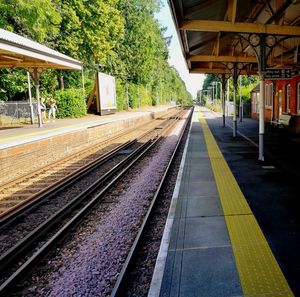 Empty railroad station platform