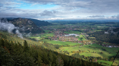 Aerial view of landscape against sky