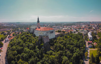 Aerial view of buildings in city