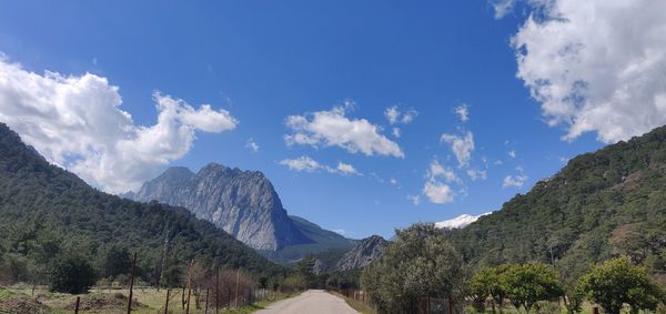 Panoramic view of mountains against sky