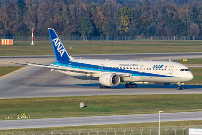 Airplane on airport runway