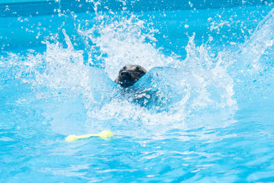 Man swimming in pool