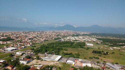 High angle view of residential district