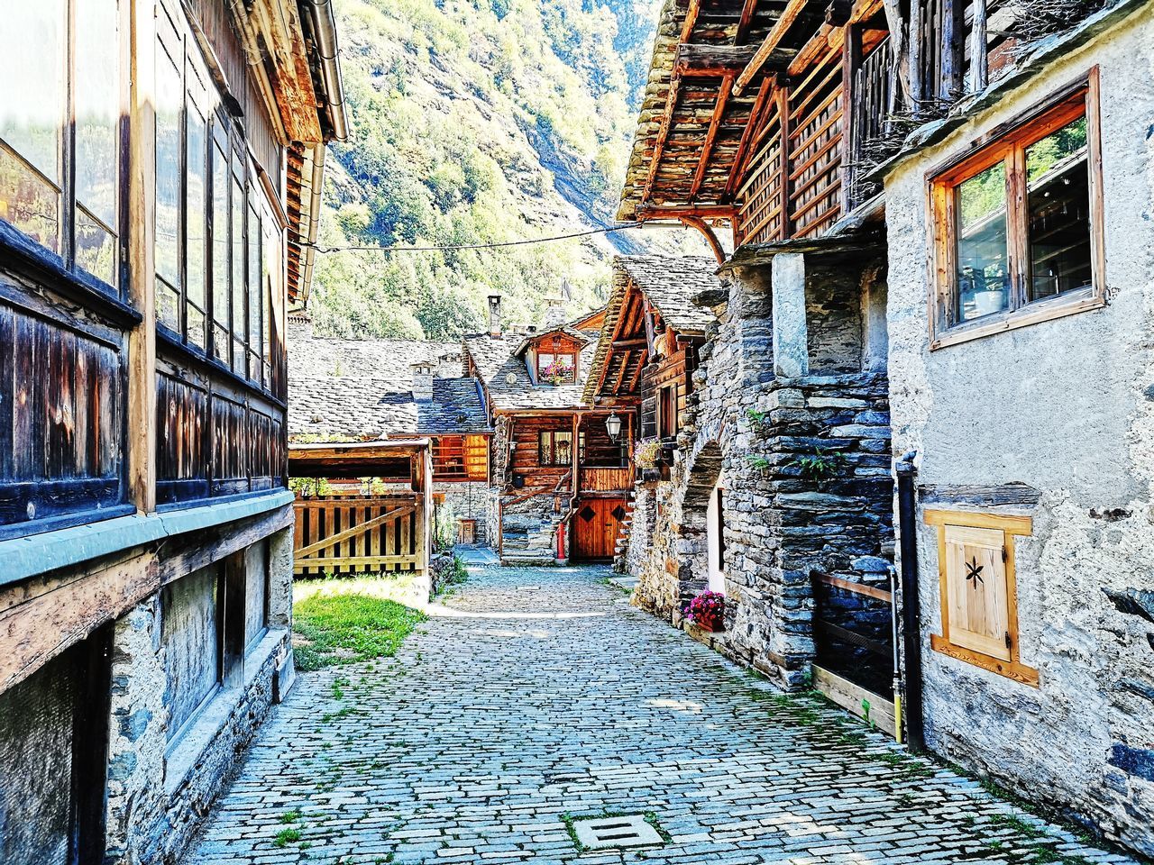 FOOTPATH AMIDST OLD BUILDINGS