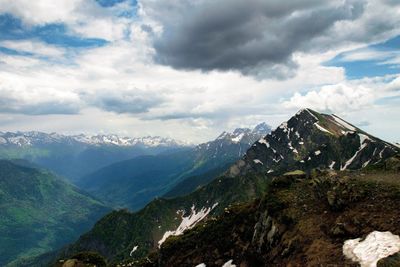 Scenic view of mountains against sky