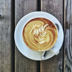 Directly above shot of coffee on table