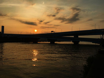Scenic view of sunset over sea
