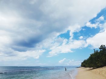 View of sea against cloudy sky