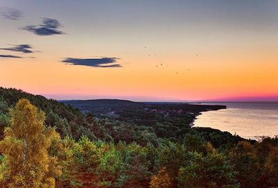 Scenic view of sea at sunset