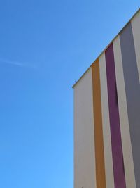 Low angle view of building against clear blue sky