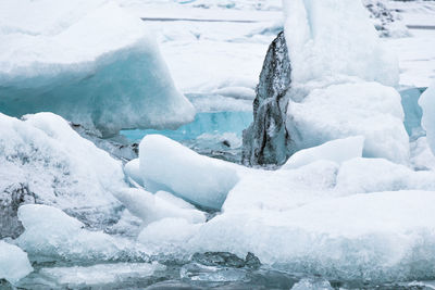 Scenic view of frozen lake