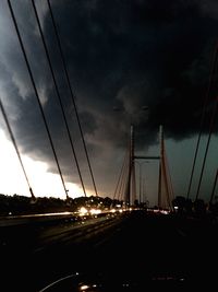 Suspension bridge against sky