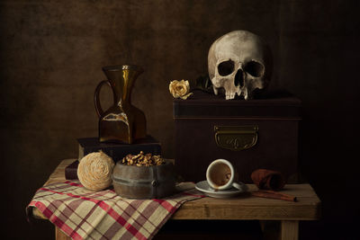Coffee cup on table