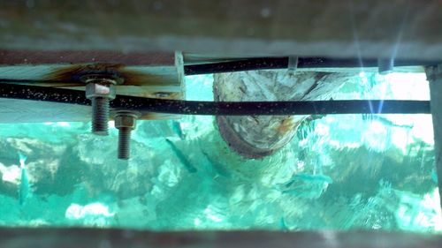 High angle view of black and white background